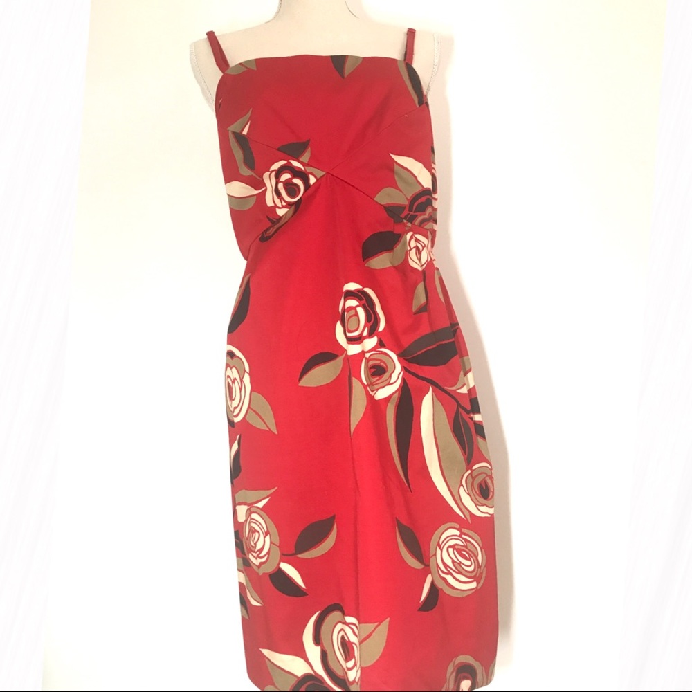 NY and Co. Red Floral Dress, size 12.